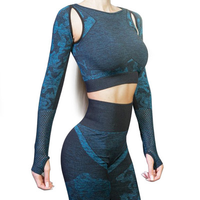 2-dijelni set za jogu ženska odjeća za vježbanje komplet za teretanu survetement femme trenirka ženska maskirna sportska odijela tajice za fitness