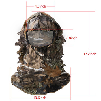 Super 3D Maple Leaves Bionic Camouflage Κυνηγετικό Καπέλο Ψαρέματος CS Combat Cosplay Breathable Mesh Κάλυμμα κεφαλιού Jungle Photography Καπέλο