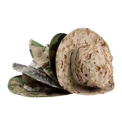 Vīriešu kamuflāžas taktiskā cepure Militārās boonijas cepures, cepures Camo āra sportam, sauļošanās cepures makšķerēšanai pārgājieniem, medību cepures