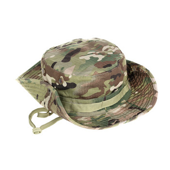 Tactical Cap Men Camouflage Boonie Hat Sun Protector Paintball εξωτερικού χώρου Airsoft Army Training Ψάρεμα Κυνήγι Φουλάρι πεζοπορίας