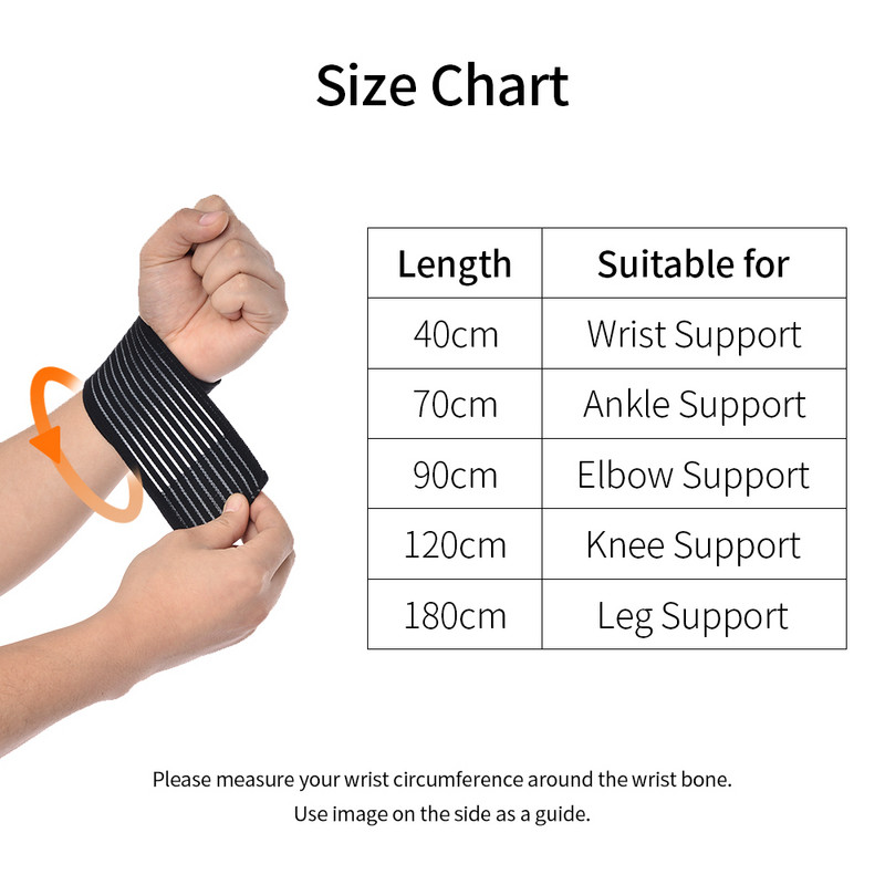1 gab. 40–180 cm augstas elastības kompresijas pārsējs sporta kinezioloģiskā lente potītes plaukstas locītavai ceļgala ikru aptinumu atbalsta aizsargs