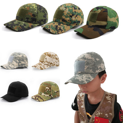 Āra sports taktiskā militārā Chirdren beisbola cepure kara spēle CS zēns meitene Airsoft kaujas kamuflāžas cepures pārgājienu kempinga cepure