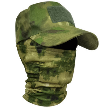 2 бр./компл. Тактически камуфлажни бейзболни шапки и маска за лице Комплект военни качулки за мъже Слънчеви шапки Лов на открито Колоездене