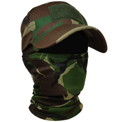 2 vnt./rinkinys Taktinės kamufliažo spausdintos beisbolo kepuraitės ir veido kaukė Karinio gobtuvo rinkinys vyrams Kepurės nuo saulės Lauke Medžioklė dviračiu