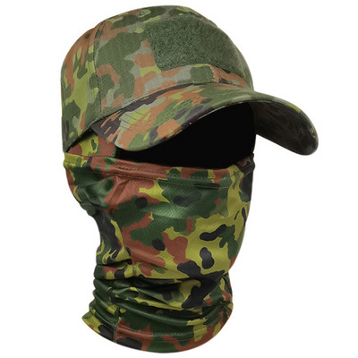 2 vnt./rinkinys Taktinės kamufliažo spausdintos beisbolo kepuraitės ir veido kaukė Karinio gobtuvo rinkinys vyrams Kepurės nuo saulės Lauke Medžioklė dviračiu