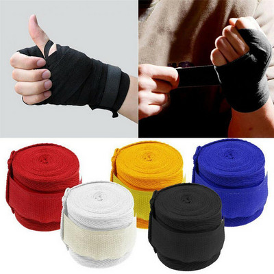 2.5mx5cm Бокс Спорт Памучен ремък Калъф за превръзка Muay Taekwondo Hand Glove Wrap Protector De Boxeo