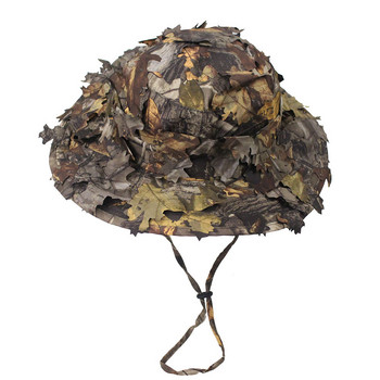 3D Leaf Tactical Hat Quick Dry Αδιάβροχο σκίαστρο φως μέσα από καμουφλάζ Κυνήγι Ψάρεμα Σκοποβολή Αεροβόλο όπλο σε εξωτερικό χώρο ζούγκλας