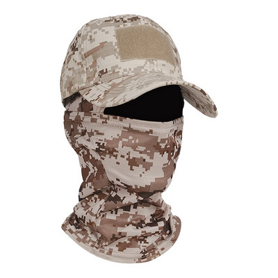 Armee mehed Balaclava jaht matkamine päikesemütsid Täisnägu katvad visiirid mütsid Meeste kamuflaaž peakatted väljas kael, suu snapback müts