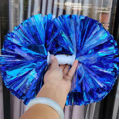 Fade-resistant Flower Ball Bright Color Flower Ball Cheerleading Flower Ball with Handle Double-headed Pom for Kids for Team