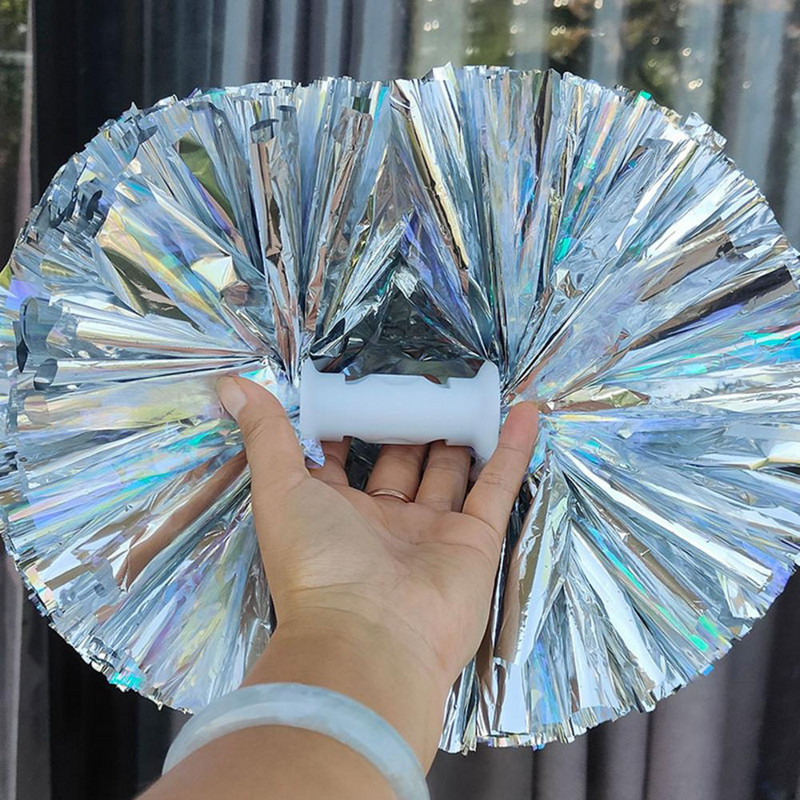 Izbalēšanas izturīga ziedu bumba, spilgtas krāsas ziedu bumba Karsējmeiteņu ziedu bumba ar rokturi, divgalvu bumbulis bērniem komandai