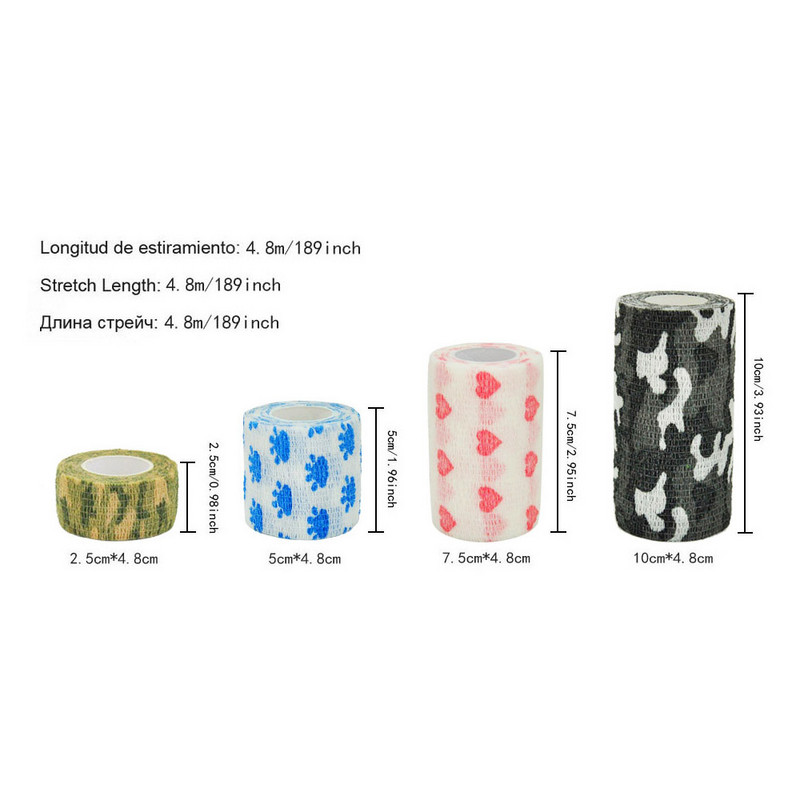 4.8M Jacht Vermomming Elastoplast Camouflage Elastische Wikkelband Zelfklevende Sportbeschermer Enkel Knie Vingerarm Verband