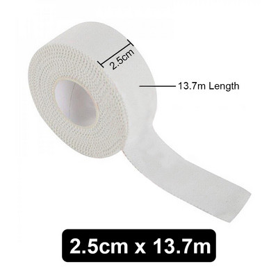 Αθλητικός επίδεσμος 1 Roll Λευκός Προστατευτική ταινία στερέωσης από βαμβάκι Οδοντωτό άκρο βαμβακερό λευκό μπάλωμα ταινία αθλητικός εξοπλισμός
