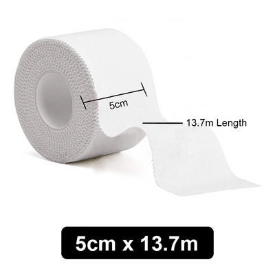 Αθλητικός επίδεσμος 1 Roll Λευκός Προστατευτική ταινία στερέωσης από βαμβάκι Οδοντωτό άκρο βαμβακερό λευκό μπάλωμα ταινία αθλητικός εξοπλισμός