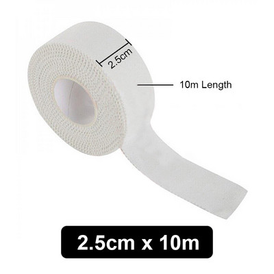 Αθλητικός επίδεσμος 1 Roll Λευκός Προστατευτική ταινία στερέωσης από βαμβάκι Οδοντωτό άκρο βαμβακερό λευκό μπάλωμα ταινία αθλητικός εξοπλισμός