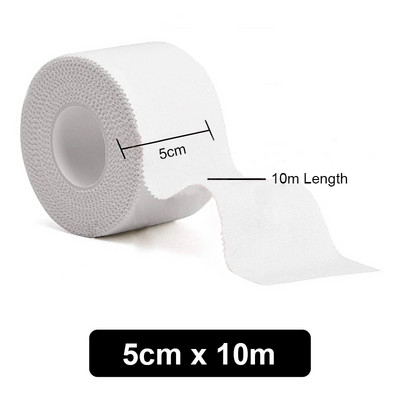Αθλητικός επίδεσμος 1 Roll Λευκός Προστατευτική ταινία στερέωσης από βαμβάκι Οδοντωτό άκρο βαμβακερό λευκό μπάλωμα ταινία αθλητικός εξοπλισμός