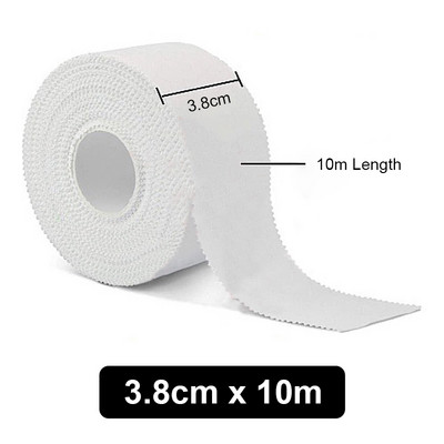Αθλητικός επίδεσμος 1 Roll Λευκός Προστατευτική ταινία στερέωσης από βαμβάκι Οδοντωτό άκρο βαμβακερό λευκό μπάλωμα ταινία αθλητικός εξοπλισμός