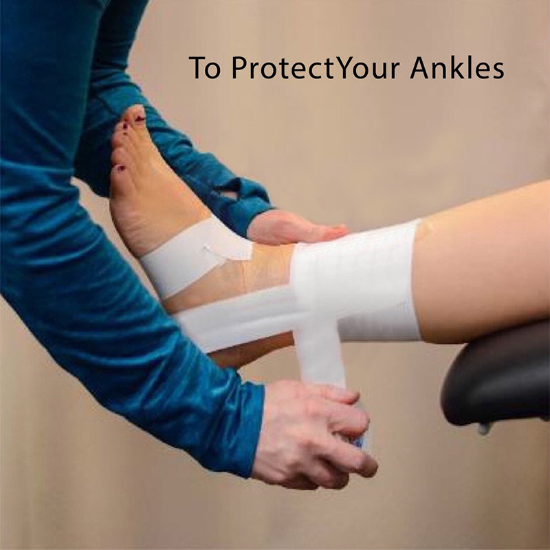Αθλητικός επίδεσμος 1 Roll Λευκός Προστατευτική ταινία στερέωσης από βαμβάκι Οδοντωτό άκρο βαμβακερό λευκό μπάλωμα ταινία αθλητικός εξοπλισμός