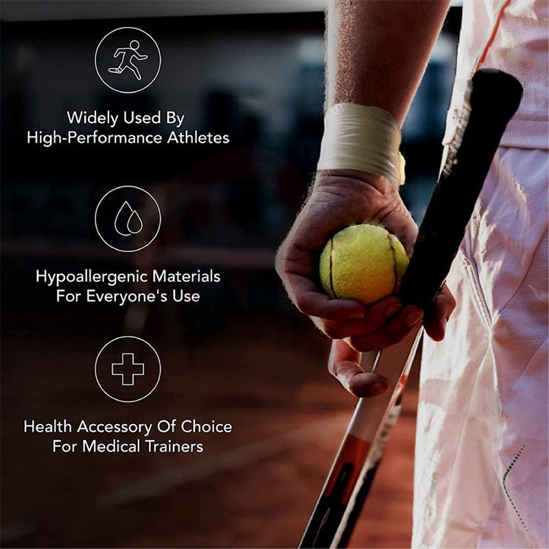 Αθλητικός επίδεσμος 1 Roll Λευκός Προστατευτική ταινία στερέωσης από βαμβάκι Οδοντωτό άκρο βαμβακερό λευκό μπάλωμα ταινία αθλητικός εξοπλισμός