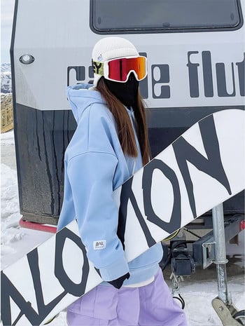 Нов ярък цвят Oversize ски суичър за мъже, жени, суичър за сняг на открито, сноуборд, пуловер с качулка, ски екипировка, спортно облекло