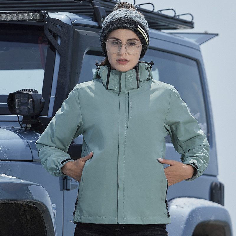 Moteriškos pėsčiųjų striukės Rudeninės lauko sportinės vandeniui atsparios striukės 3 in 1 Moteriškos žieminės, vėjui atsparios, termiškai aptrauktos pėsčiųjų paltai