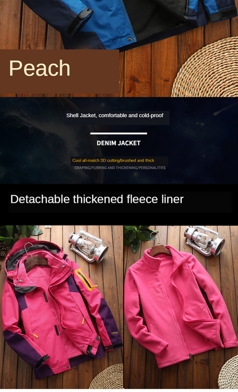 Jaka divdaļīga noņemama āra jaka ūdensnecaurlaidīga jaka slēpošanas pārgājieniem ūdensizturīga un vēja necaurlaidīga