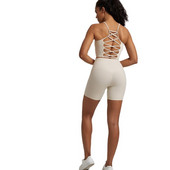 Ühevärviline pehme naiste spordiülikond kõrge vöökohaga lühikesed püksid Cross Fitness rinnahoidja, 2tk Lühikesed säärised joogakomplekt Jõusaalitreening, õõnsad