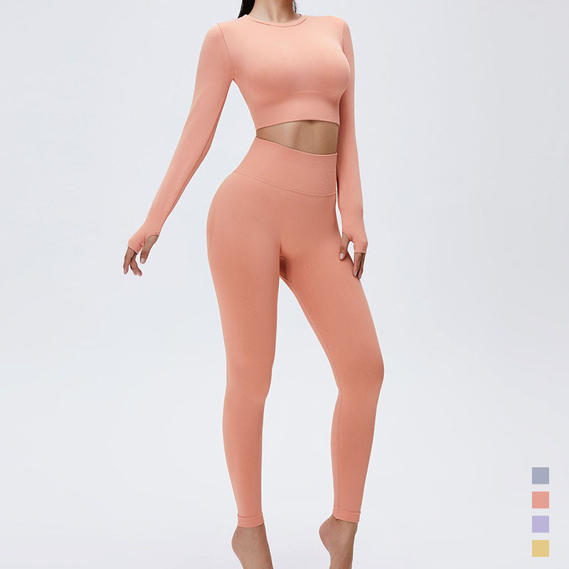 Jogas komplekts sievietēm, 2 dab., mīksts un elpojošs, mīksts un elpojošs, trenažieru tērps ar augstu vidukli.