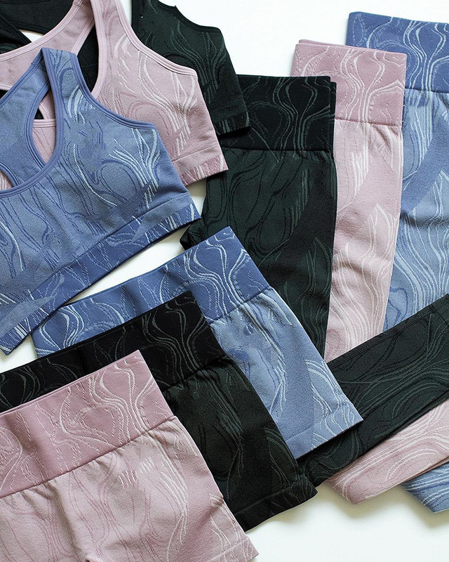 2PCS/Set Bešavno fitness žensko odijelo za jogu Visoko rastezljivo Sportski set za vježbanje Podstavljeni sportski grudnjak visokog struka Sportske tajice Kratke hlače za teretanu