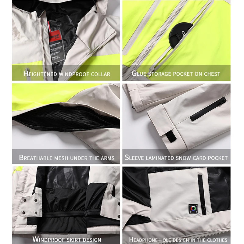 2024 Ανδρικά παλτά Snowboard για άντρες εξωτερικού χώρου, Γυναικείο μπουφάν για σκι με κουκούλα, αντιανεμικό αλπικό γυναικεία ρούχα από χιόνι