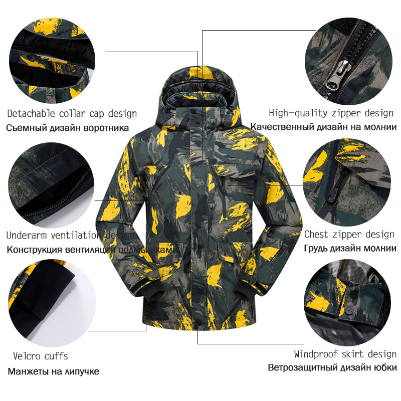 Suusajope Meeste Talvine Välisport Veekindel jope Talvine Paks mantel Clambing Kalastamine Lumelauasõit ja Suusajoped Mehed