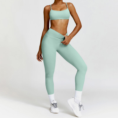 Jooga jõusaalikomplekt Naiste riided Spordirõivad Spordirõivad Pikkade varrukatega Treeningsääred Spordirõivad Ülikond Fitness Spordidress Kvaliteetne