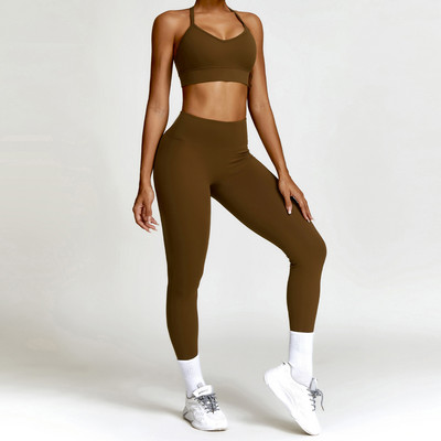 Jooga jõusaalikomplekt Naiste riided Spordirõivad Spordirõivad Pikkade varrukatega Treeningsääred Spordirõivad Ülikond Fitness Spordidress Kvaliteetne