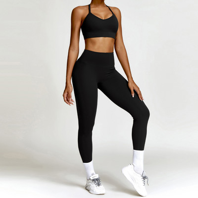 Jooga jõusaalikomplekt Naiste riided Spordirõivad Spordirõivad Pikkade varrukatega Treeningsääred Spordirõivad Ülikond Fitness Spordidress Kvaliteetne