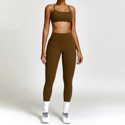 Jooga jõusaalikomplekt Naiste riided Spordirõivad Spordirõivad Pikkade varrukatega Treeningsääred Spordirõivad Ülikond Fitness Spordidress Kvaliteetne