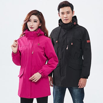 Γυναίκα Άντρες Υπαίθριο Fleece Ζεστό Πεζοπορία Κάμπινγκ Trekking Ski Casual Sports Jacket με κουκούλα Windbreaker Soft Shell Ρούχα