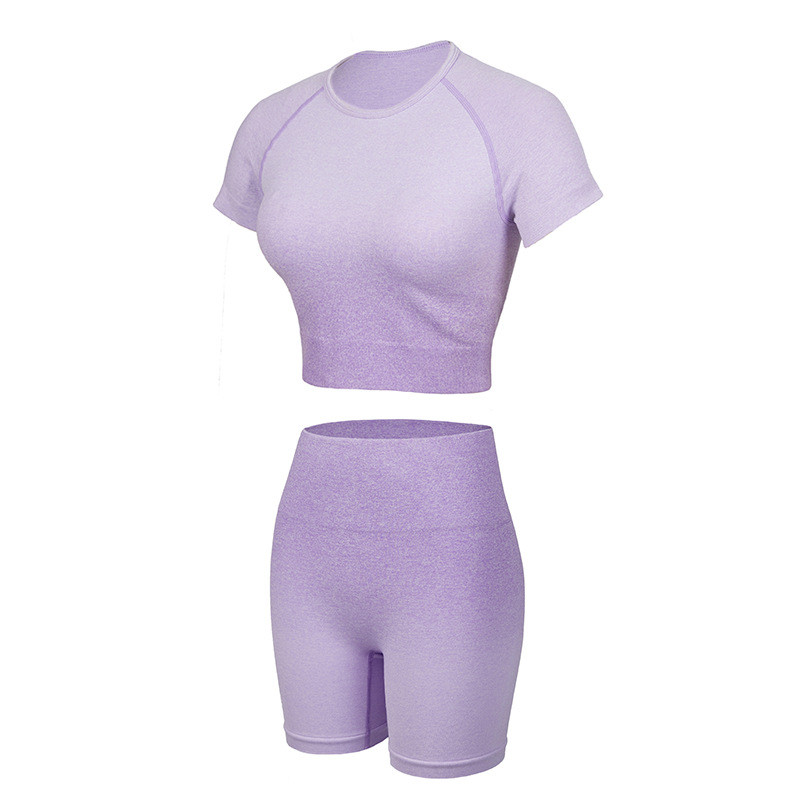 Αθλητικό κοστούμι 2 τεμαχίων χωρίς ραφές Σετ γιόγκα Γυναικείο Γυναικείο γυμναστήριο σύντομο γυμναστήριο Αθλητικό σορτς Γυναικείο σουτιέν Push Up
