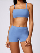 Naiste joogakomplekt Suure intensiivsusega kiiresti kuivavad spordirinnahoidjad ja rattapüksid säärised, kaheosalised fitness-ülikonnad, jõusaali treeningriided