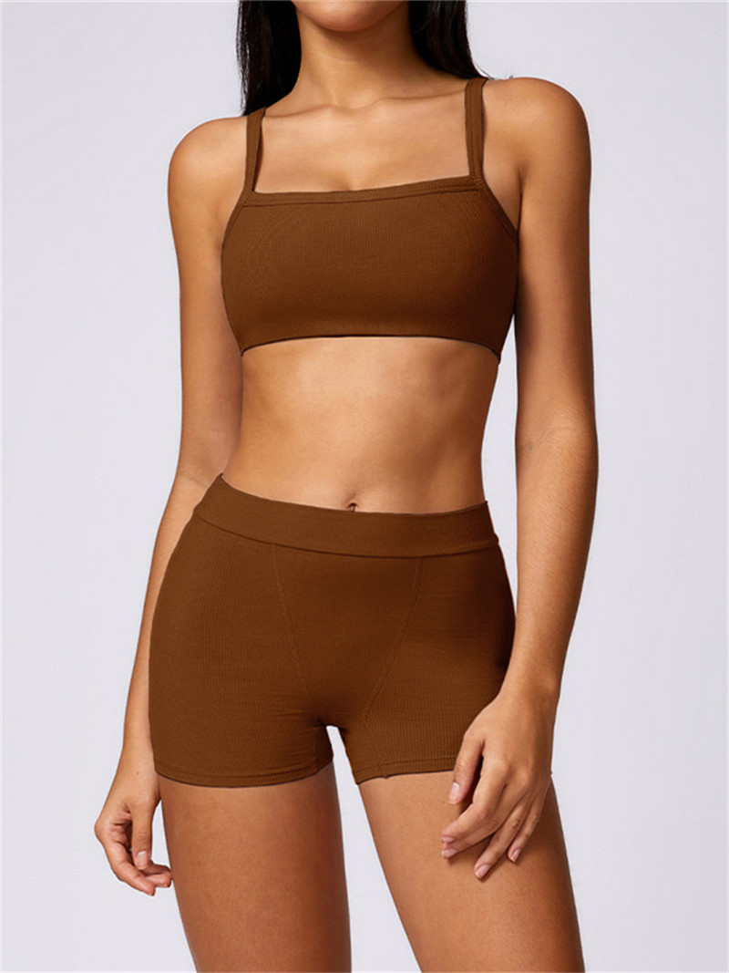 Naiste joogakomplekt Suure intensiivsusega kiiresti kuivavad spordirinnahoidjad ja rattapüksid säärised, kaheosalised fitness-ülikonnad, jõusaali treeningriided