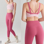 1/2kom fitness džepni set za jogu Žensko odijelo iste boje za trčanje u teretani Sportski grudnjak Tajice s visokim strukom Hlače za vježbanje Odijelo za aktivnu odjeću