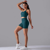 2 tk joogakomplekt Jõusaalikomplekt Naiste joogapüksid Crop Top Sport rinnahoidja varrukateta jooksutreeningu komplekt Fitness Õmblusteta jõusaalikostüümid Mujer