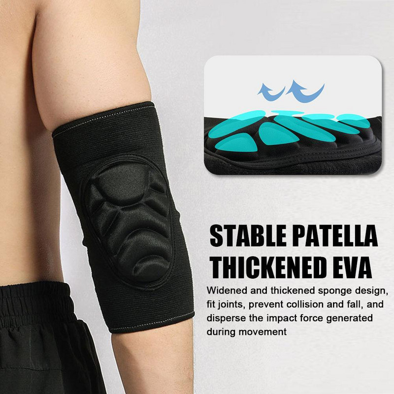 Jastučići za laktove Crni prozračni protuklizni PP štitnik MTB sportski štitnik za koljena Podstavljena naramenica Podrška za vožnju bicikla na otvorenom D4T2