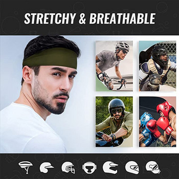 Sports Headband Running Fitness Sweatband Ελαστικό απορροφητικό ιδρώτα Ποδηλασία Jog Tennis Yoga Gym Head Band Επίδεσμος μαλλιών Ανδρικά Γυναικεία