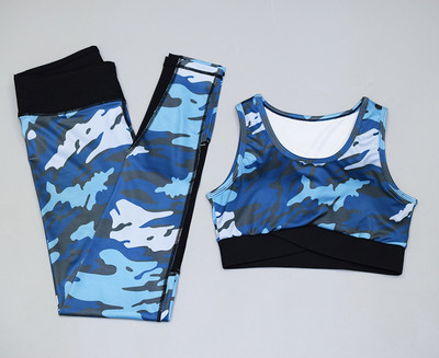 Kamuflāžas tīkla fitnesa sporta kostīmi sievietēm jogas apģērbu komplekts seksīgs treniņu sporta apģērbs sieviešu treniņtērpi Sportisks skriešanas apģērbs