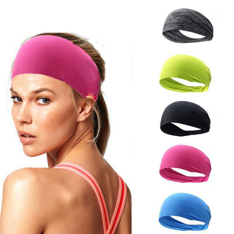 1 бр. Високоеластична йога мека лента за глава Спортна лента за пот за жени/мъже Мода за бягане Спортна лента за коса Тюрбан Превръзка за фитнес на открито