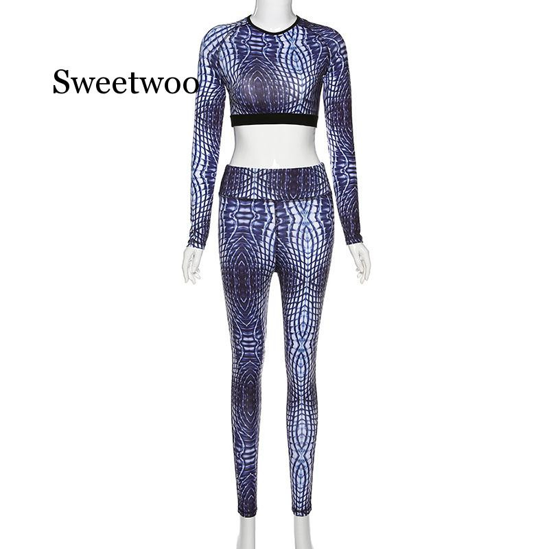 2 τεμάχια σέξι στάμπα με φίδι σετ γιόγκα Γυναικεία ενδύματα γυμναστικής Αθλητικά κολάν Ropa Deportivas Mujer για τρέξιμο γυναικεία φόρμα