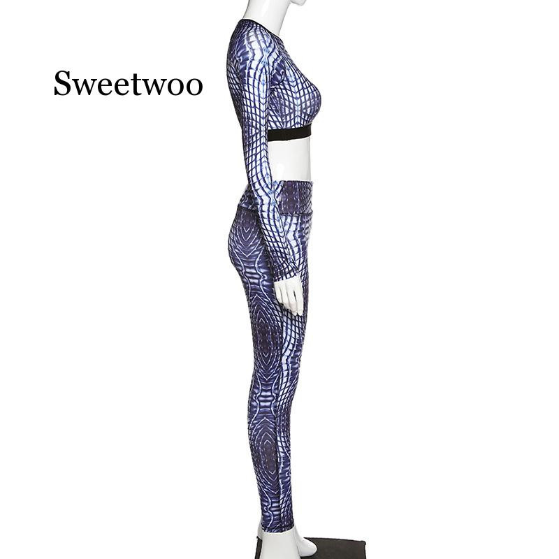 2 τεμάχια σέξι στάμπα με φίδι σετ γιόγκα Γυναικεία ενδύματα γυμναστικής Αθλητικά κολάν Ropa Deportivas Mujer για τρέξιμο γυναικεία φόρμα