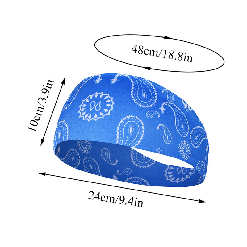 Paisley Print elastne juuksepael Moodsad peapaelad naistele Meeste jooksmine Fitness Jooga Juuksepaelad Stretch Makeup Juuste Aksessuaarid