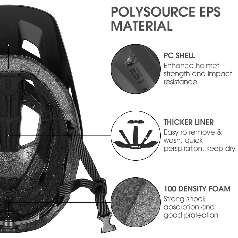 WEST BIKING Jalgrattakiiver Ülimalt kerge hingav rattamüts Reguleeritav Meeste Naiste Ohutuskaitse MTB MTB maanteerattavarustus