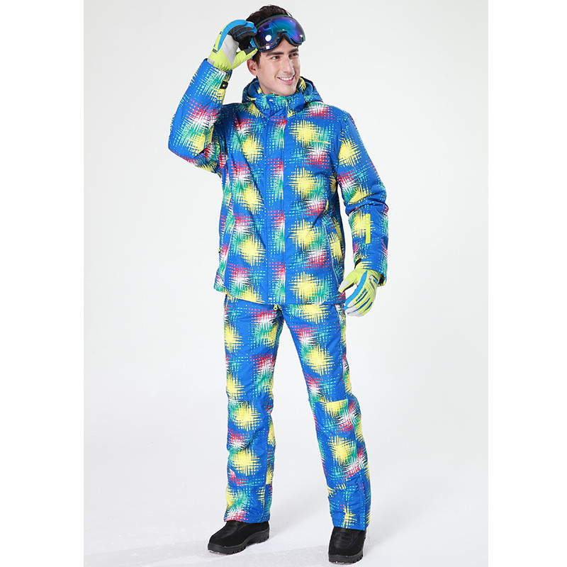 Detector vīriešu slēpošanas jaka Zilā apdruka ziemas āra slēpošanas kostīms Augstums ūdensizturīgs, elpojošs slēpošanas jaka silta snovborda jaka