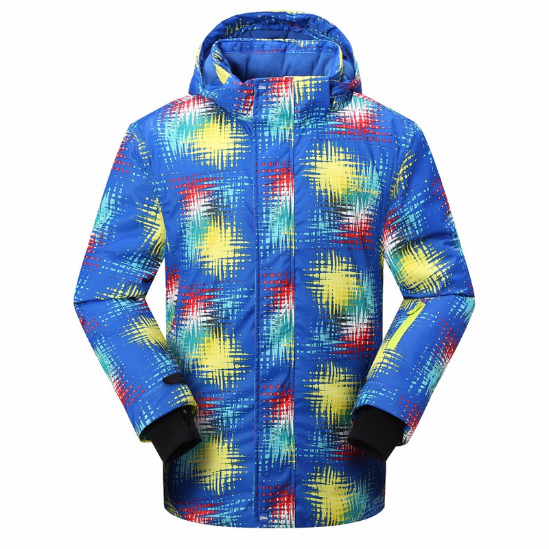 Detector vīriešu slēpošanas jaka Zilā apdruka ziemas āra slēpošanas kostīms Augstums ūdensizturīgs, elpojošs slēpošanas jaka silta snovborda jaka